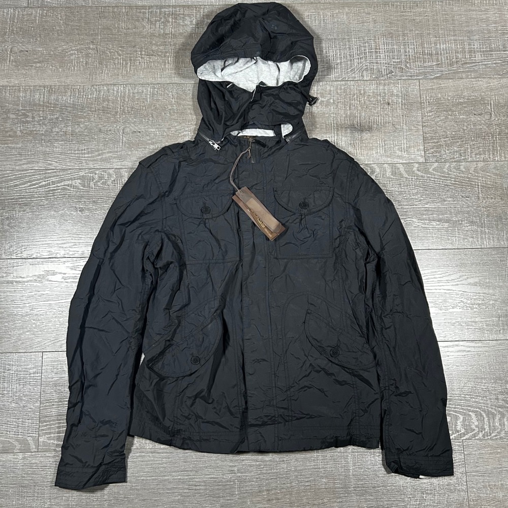 CLASS Roberto Cavalli Black Hooded Jacket Giacomme Size 54‎ Col 801 Lightweight